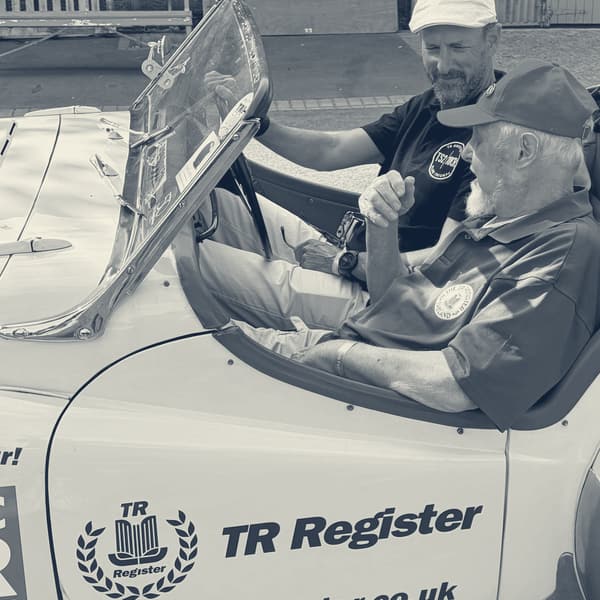 Andy in TS2's driver's seat, talking to a member of the TR Register team
