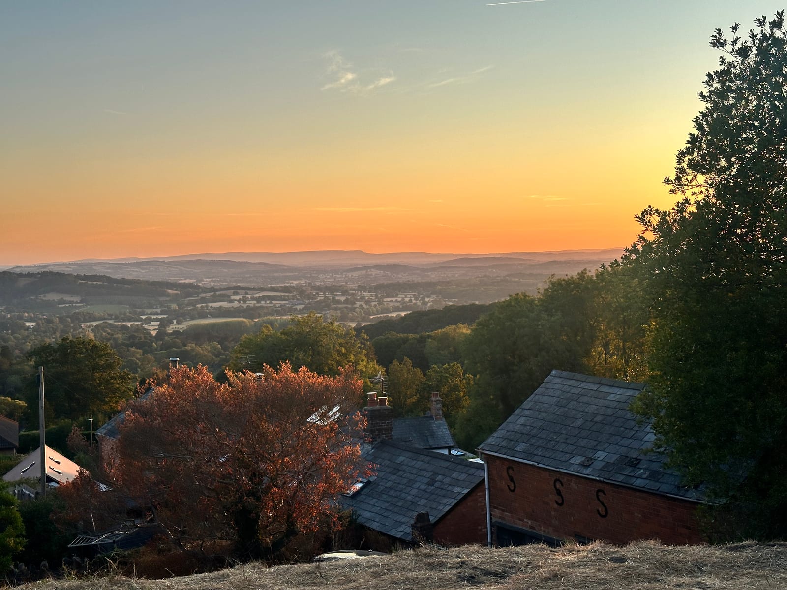Sunset over the plain from the Malvern Hills