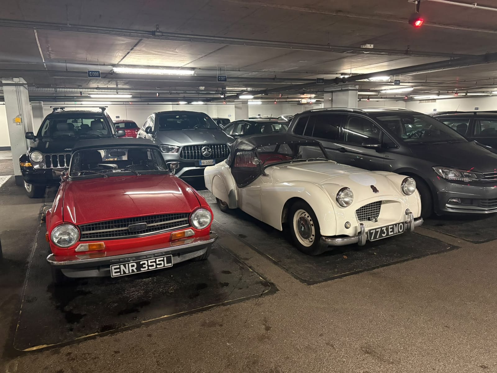 Rob's TR6 directly next to TS2